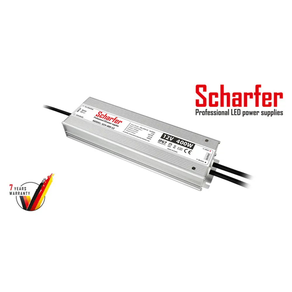 [SCH-400-12] 400W Waterproof (IP67) - Scharfer LED driver (12VDC)